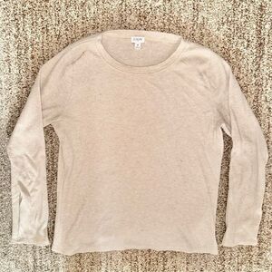 J. Crew Men's Thermal Knit Long Sleeve Crewneck Shirt T-Shirt Tan Medium